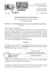 Albo autotrasporto Prato certificazione Fratini Bruno
